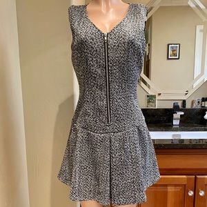 Venus Zipper Front Pleated Dress, Size 6